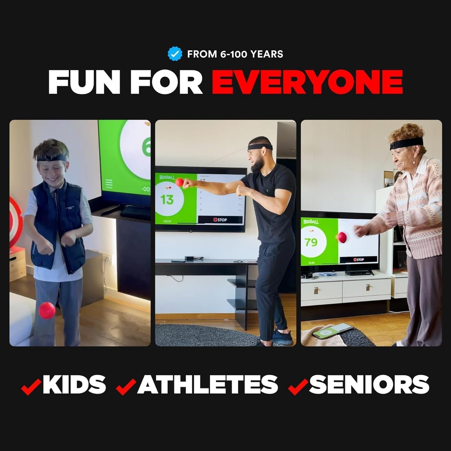 ® Boxing Reflex Ball - Celebrity-Endorsed Home Workout Game - App-Connected Punch Counter - Hand Eye Coordination Training Ball - Christmas Gift for Boxers, All Ages - Stocking Stuffer