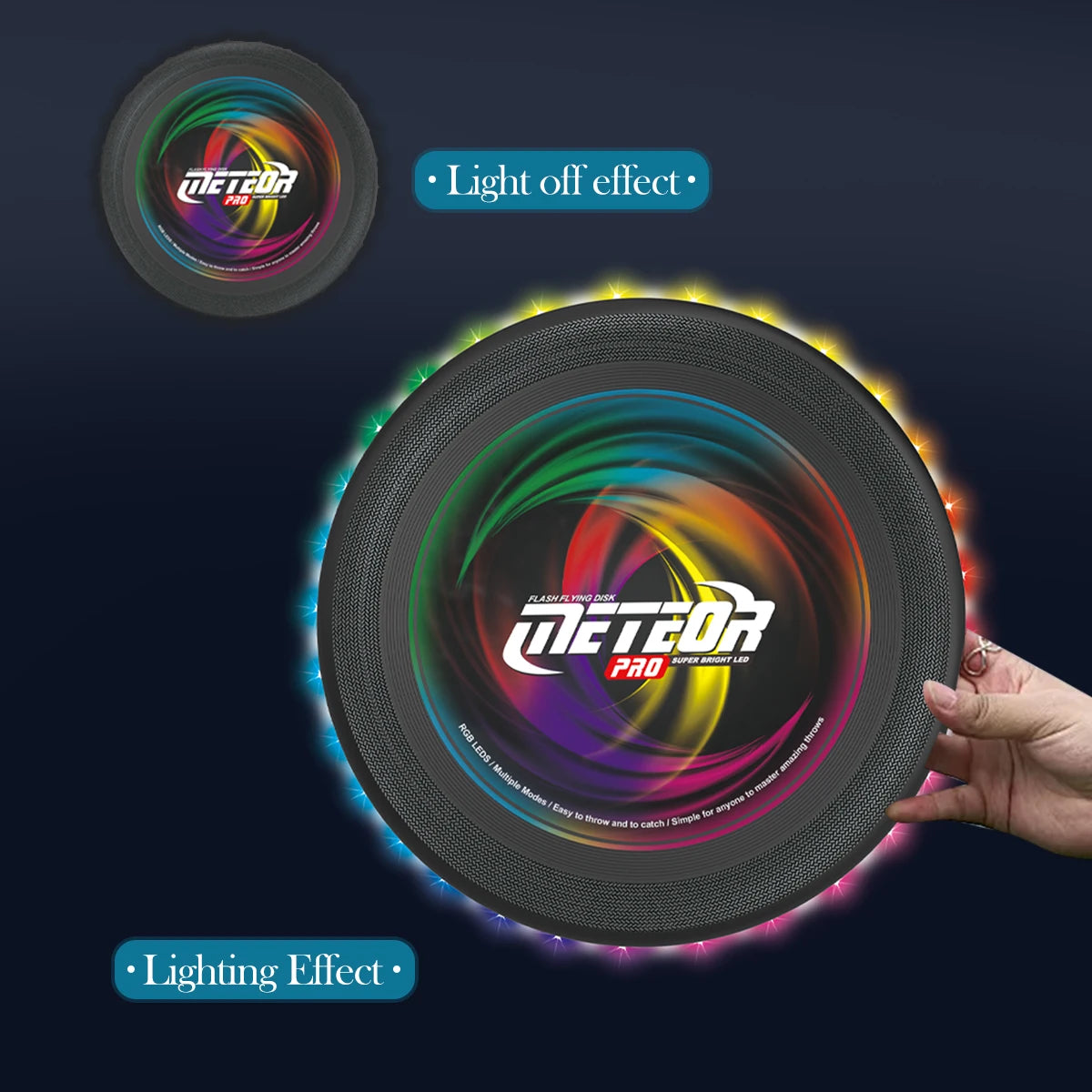 LED Flying Disc, Noctilucence Colorful Outdoor Leisure Toys Various Lighting Changes Lightweight and Fun Sport Game Gifts