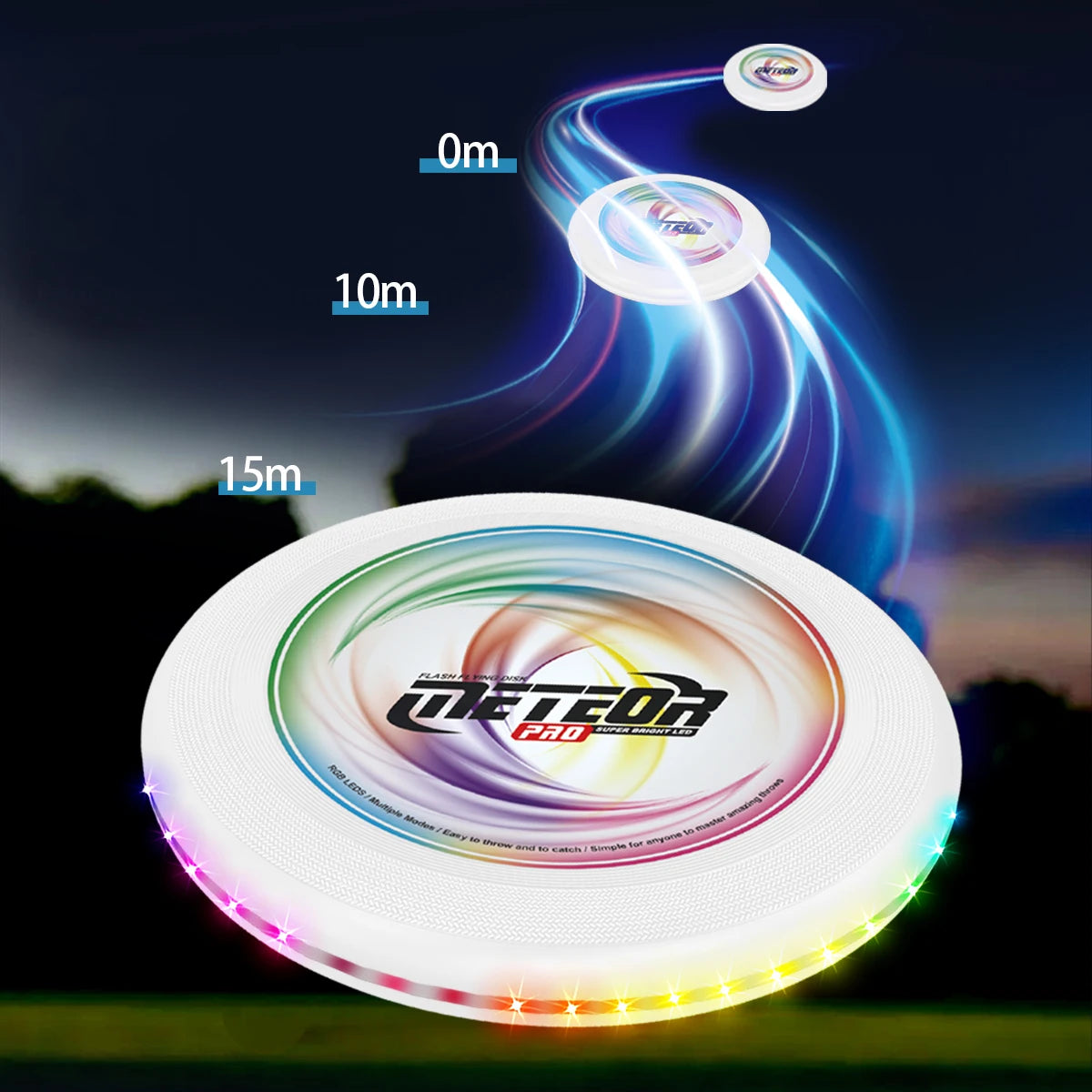LED Flying Disc, Noctilucence Colorful Outdoor Leisure Toys Various Lighting Changes Lightweight and Fun Sport Game Gifts