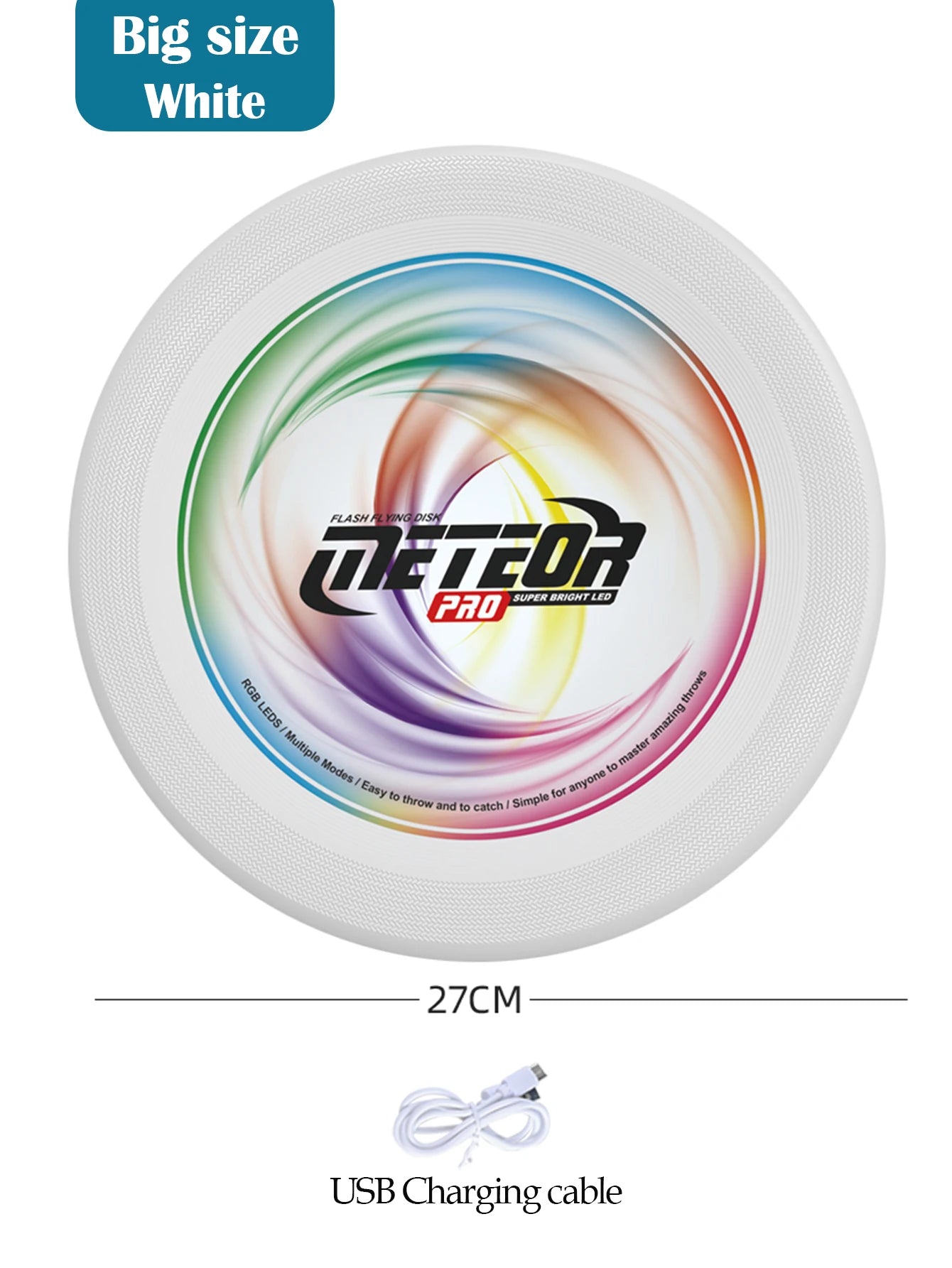 LED Flying Disc, Noctilucence Colorful Outdoor Leisure Toys Various Lighting Changes Lightweight and Fun Sport Game Gifts