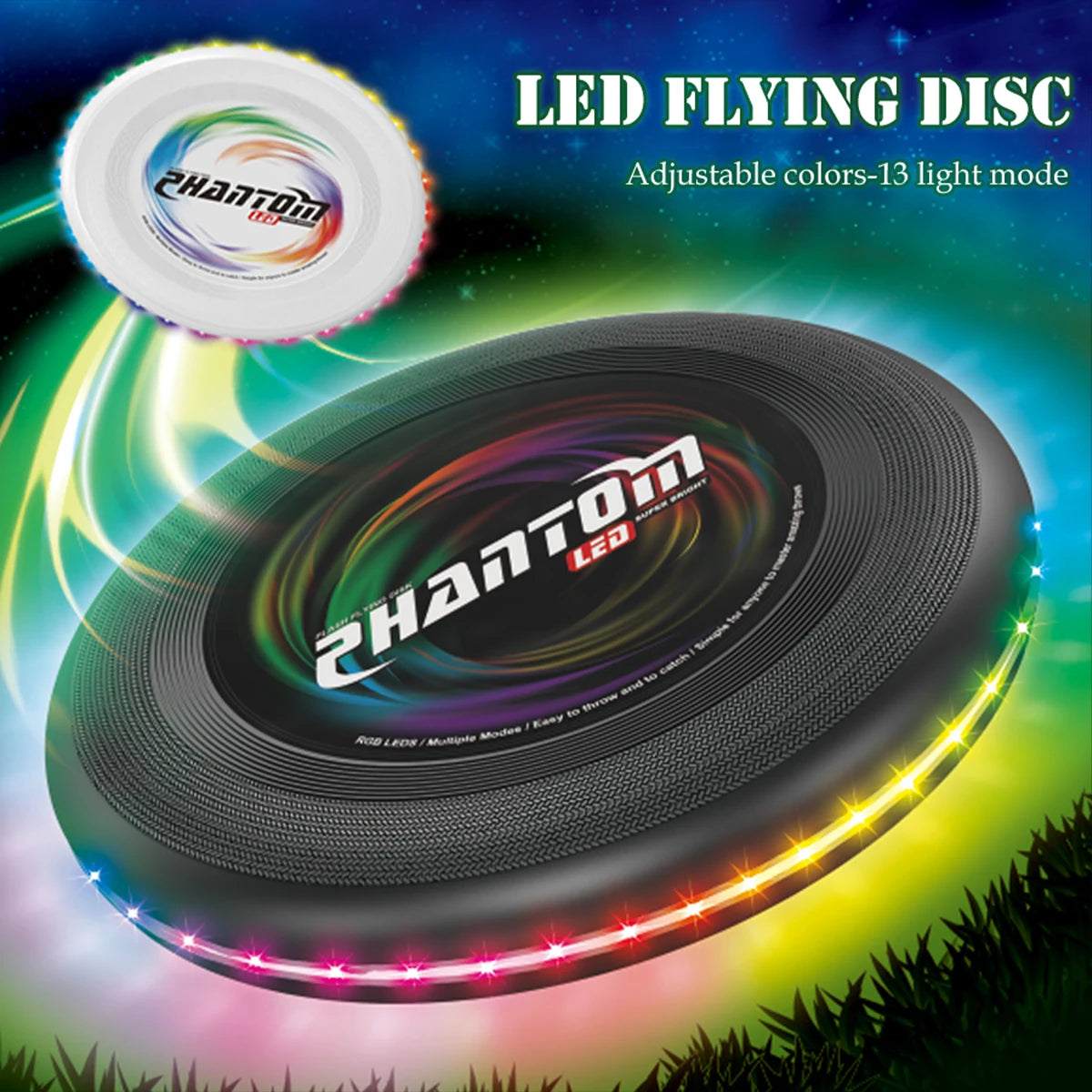 LED Flying Disc, Noctilucence Colorful Outdoor Leisure Toys Various Lighting Changes Lightweight and Fun Sport Game Gifts