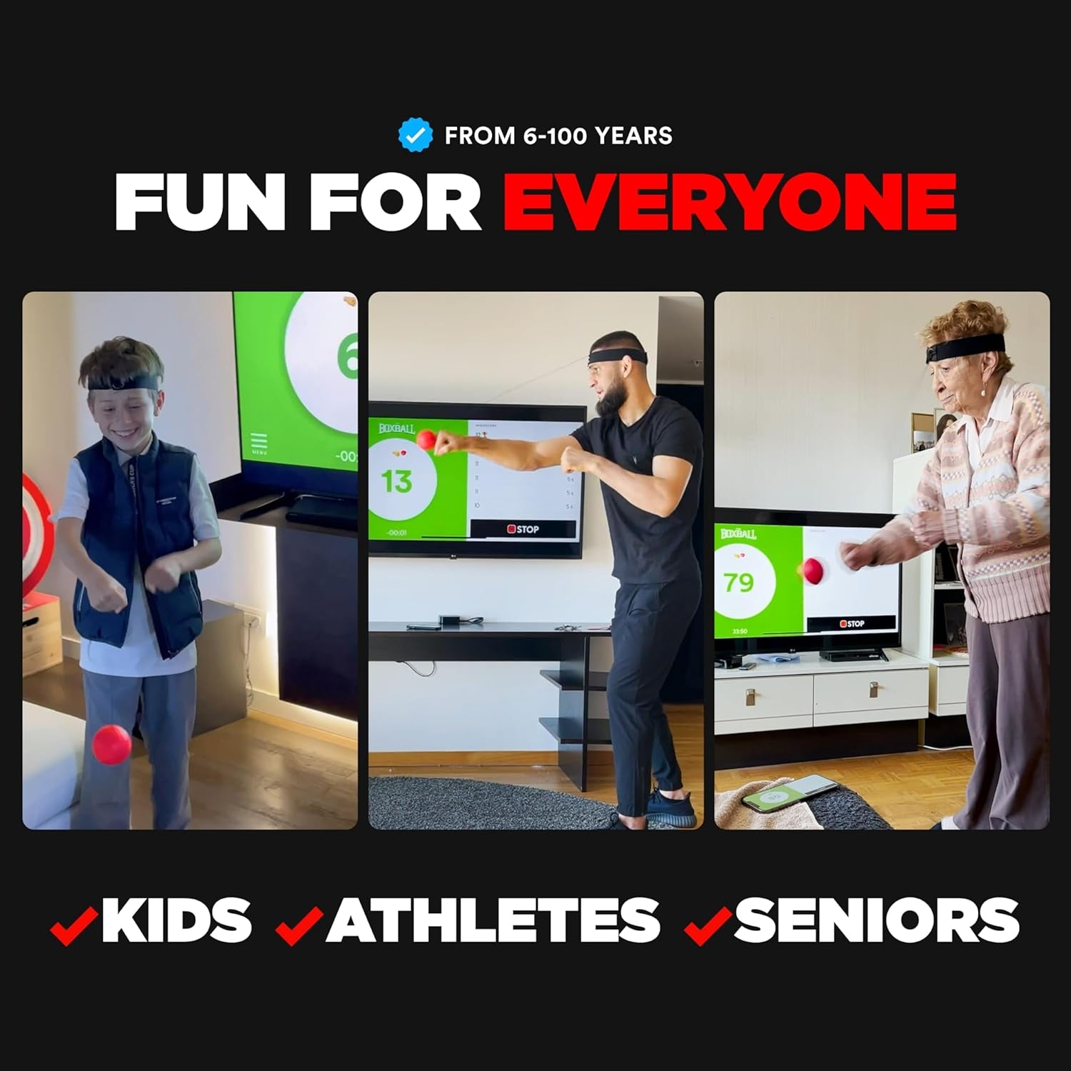 ® Boxing Reflex Ball - Celebrity-Endorsed Home Workout Game - App-Connected Punch Counter - Hand Eye Coordination Training Ball - Christmas Gift for Boxers, All Ages - Stocking Stuffer